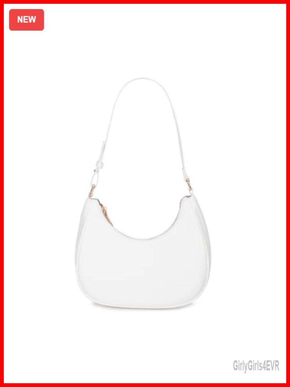 Crescent Hobo Tote Handbag Women Cute Underarm Mini Clutch Purse Zipper PU